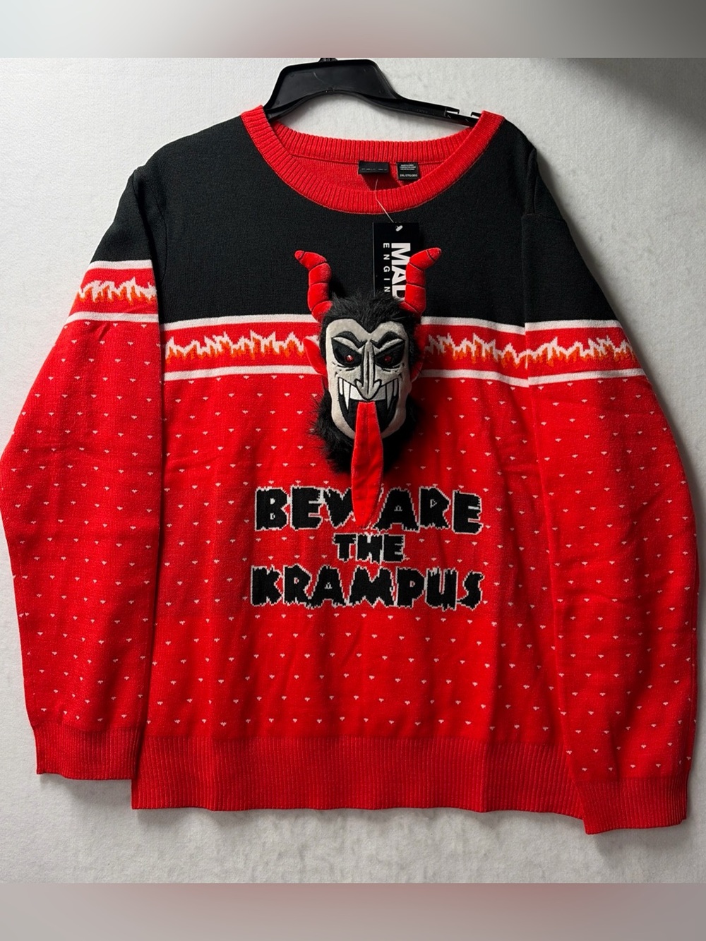 Krampus Christmas Knit Ugly Sweater 3D Horror Pullover Mad Engine Adult Size 2XL